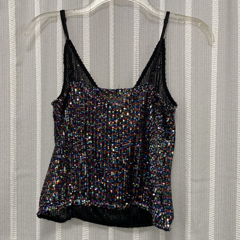 Alter’d State‎ Sequin Mesh Top Faux Wrap V Neck multicolored Size M - Picture 6 of 11